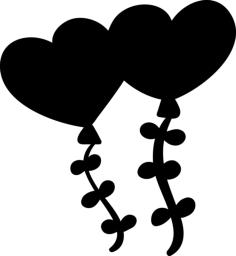 Heart Balloons Craft Design Svg File, Free Vectors File